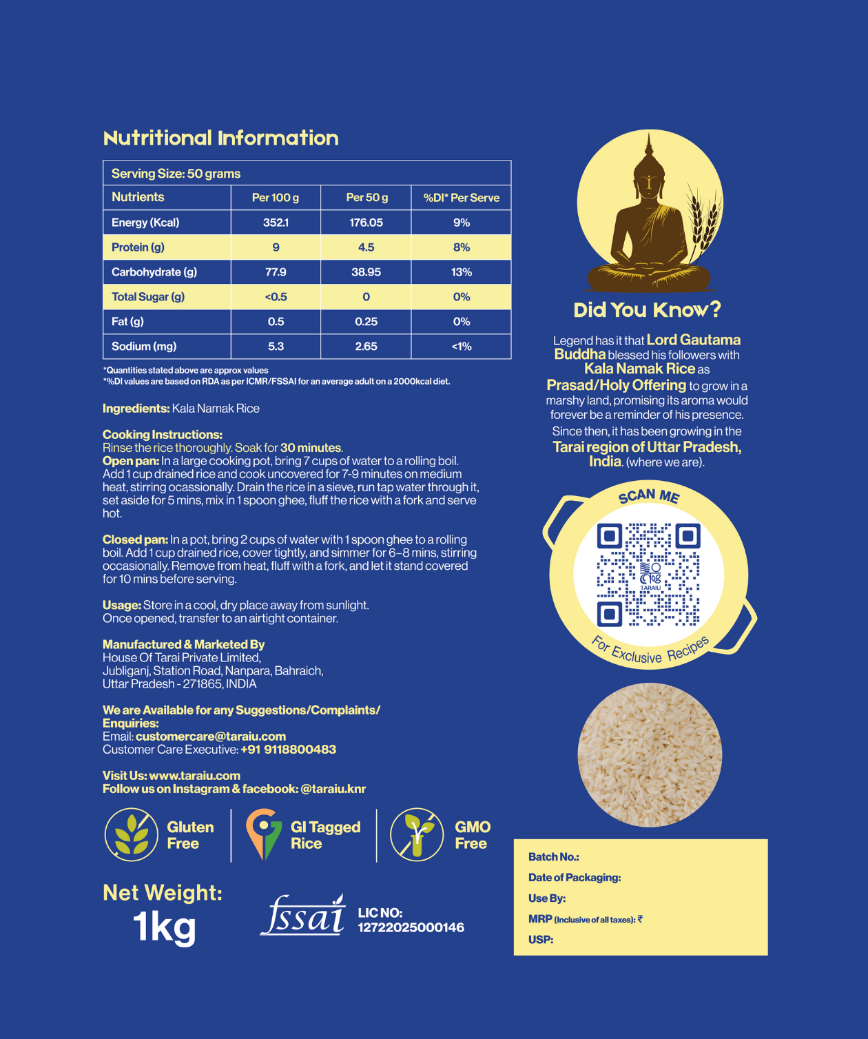 Low GI | Kala Namak Rice